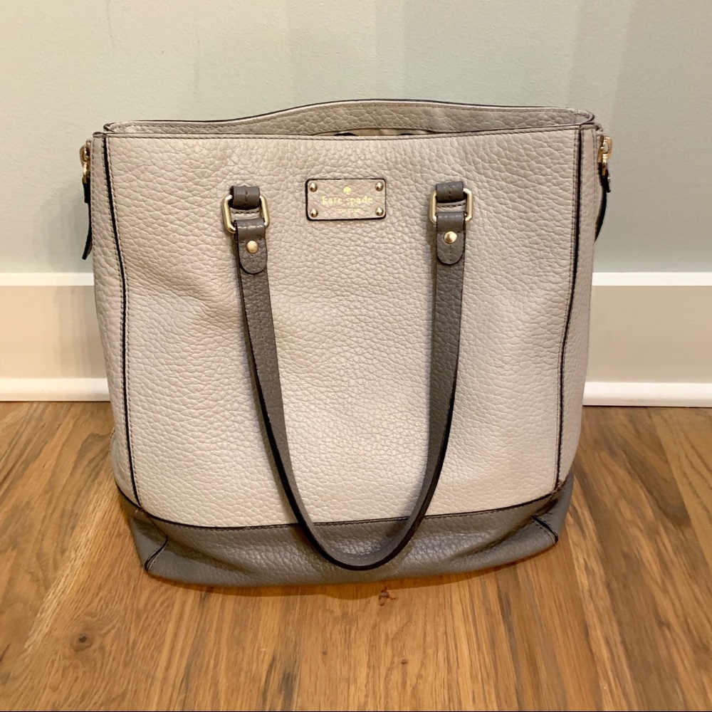 Kate Spade ♠️ gray on gray pebbled leather bag